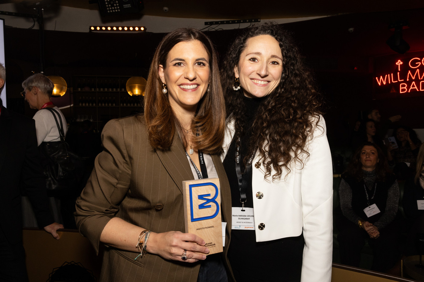 Aliki Zachariadis (Philarmonie Luxembourg) et Marie-Adélaide Leclercq-Olhagaray (Arendt & Medernach). (Photo: Eva Krins / Maison Moderne)