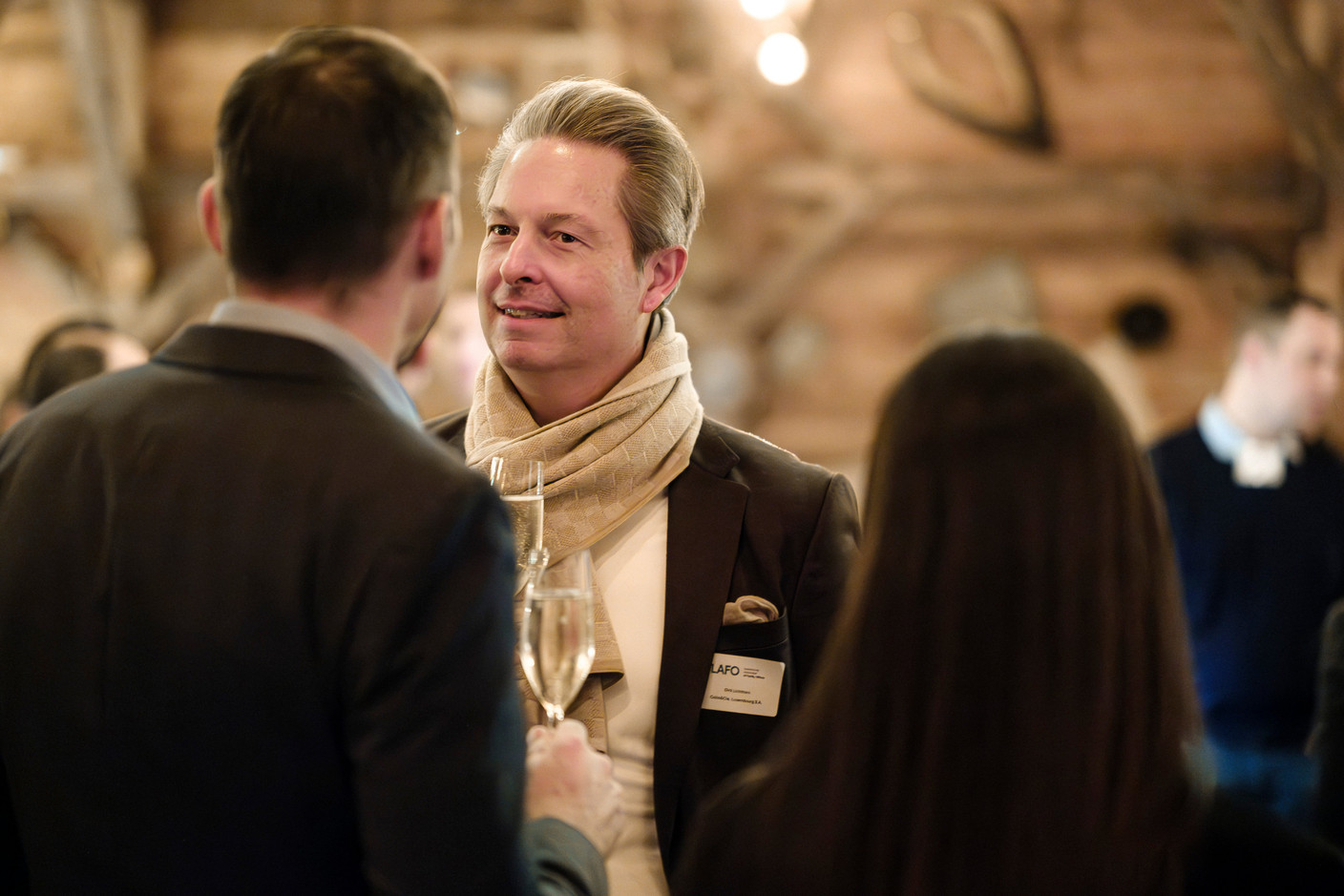Dirk Lichtherz (Colin&Cie) au cocktail d'hiver de Lafo à la Brasserie Schuman, le 11 février 2025. (Photo: Pancake! Photographie)