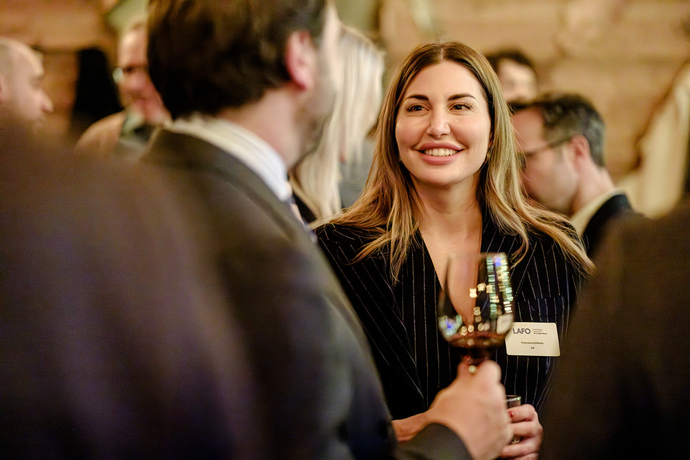Francesca Epifania (FEI) au cocktail d'hiver de Lafo à la Brasserie Schuman, le 11 février 2025. (Photo: Pancake! Photographie)