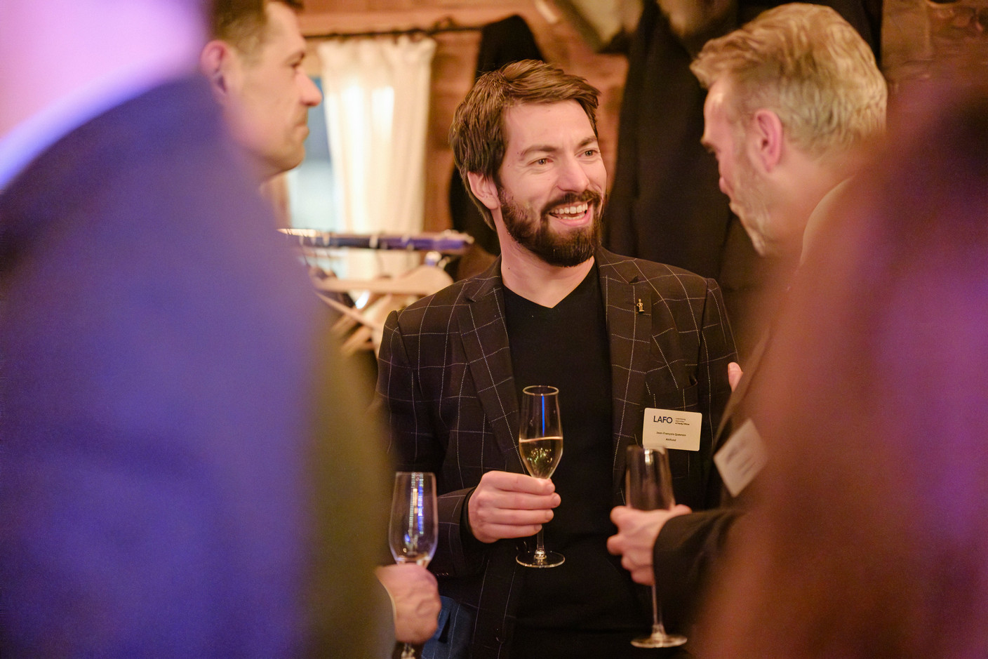Jean-François Quevrain (Altifund) au cocktail d'hiver de Lafo à la Brasserie Schuman, le 11 février 2025. (Photo: Pancake! Photographie)