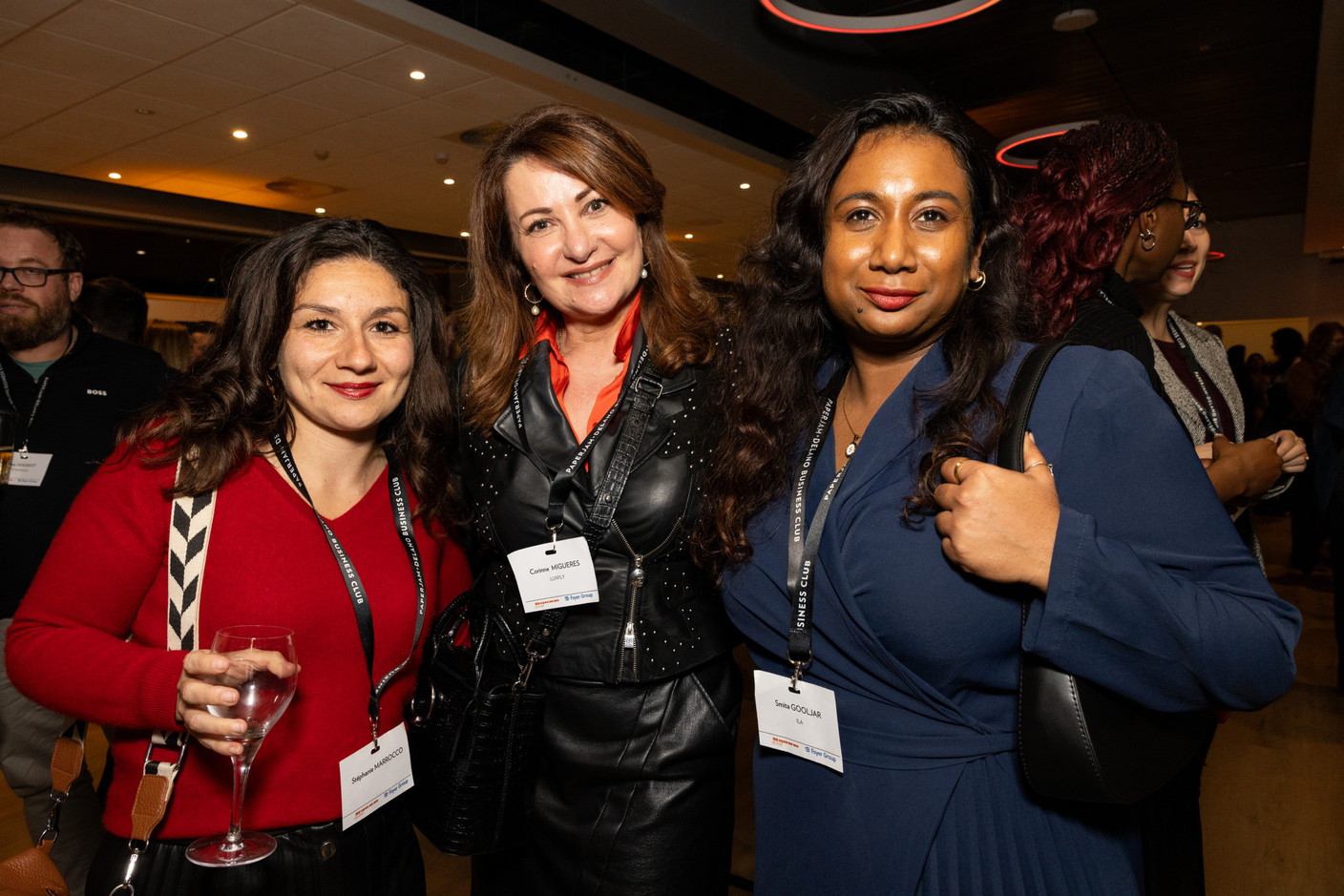 Stéphanie Marrocco, Corinne Migueres (Luxfly Indoor Skydive) et Smita Gooljar (Ila). (Photo: Eva Krins/Maison Moderne)