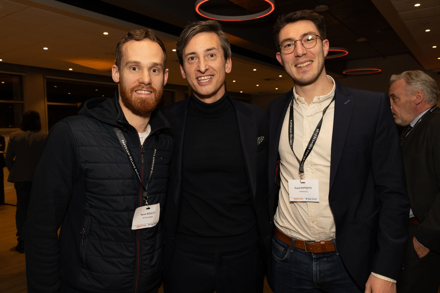 Steven Boulot (Rétromobile), Leo Santoro (Paperjam Club) et Enrick Exposito (Managea). (Photo: Eva Krins/Maison Moderne)