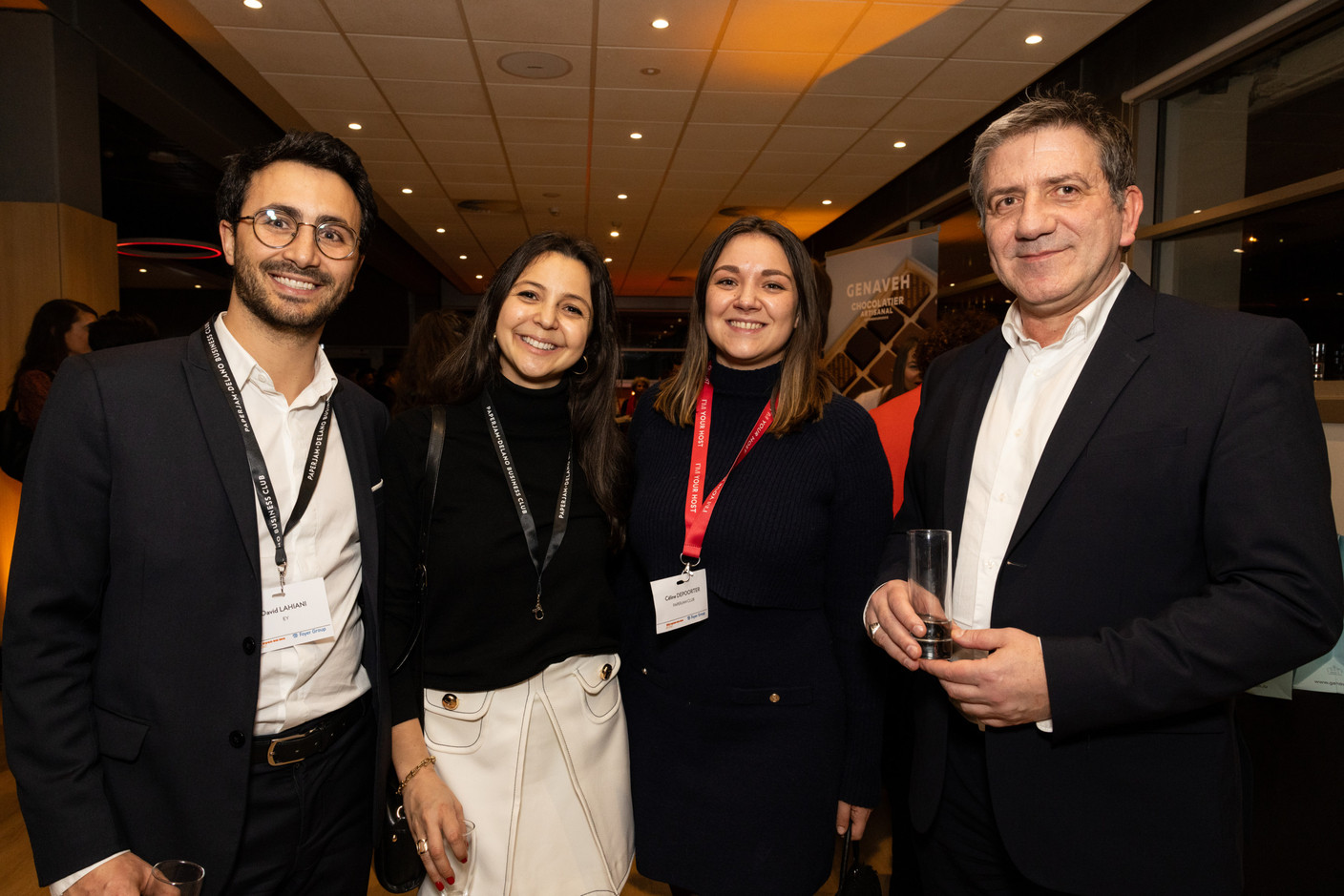 David Lahani (EY), Alexandra Kahn (Genaveh Chocolaterie), Céline Depoorter (Paperjam Club) et Thierry Labro (Paperjam). (Photo: Eva Krins/Maison Moderne)
