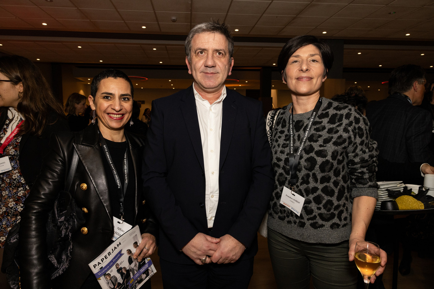 Saliha Merini (MS-Cresco), Thierry Labro (Paperjam) et Amandine Laurent (Comply). (Photo: Eva Krins/Maison Moderne)