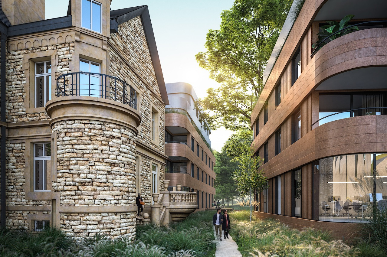 Ce nouveau développement instaure un dialogue entre bâti ancien, architecture contemporaine et nature. (Illustration : ICN)