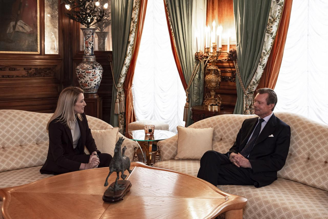 Roberta Metsola avec le Grand-Duc Henri, 15 mars 2022. (Photo: Maison du Grand-Duc)