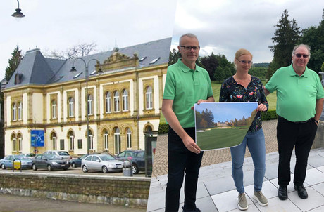 Roby Schintgen (à droite) a fait la meilleure offre pour acquérir le très bel Hôtel des Chemins de Fer à Arlon. (Photo: La Meuse Luxembourg/Maison Moderne)