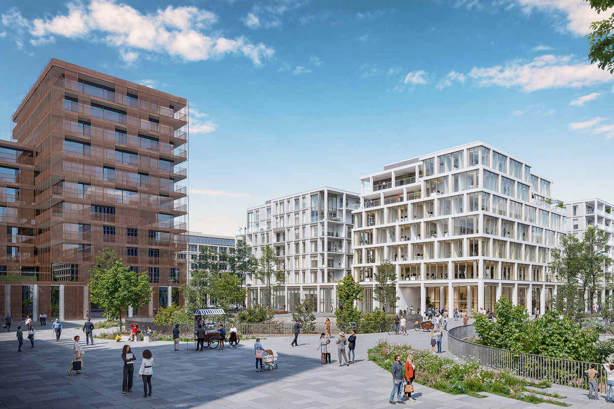 In Belval, the Roots buildings have reached a crucial milestone with the completion of the structural work. The residential project is being developed by BPI and Unibra. (Photo: BPI)