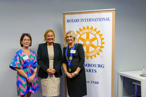 Vinciane Grevesse (left), district governor elect of Rotary District 2160; Paulette Lenert (middle), deputy prime minister and minister of health; Monika Wardega, president of Rotary Club Luxembourg Hearts.   Photo: Rotary Club Luxembourg Hearts 