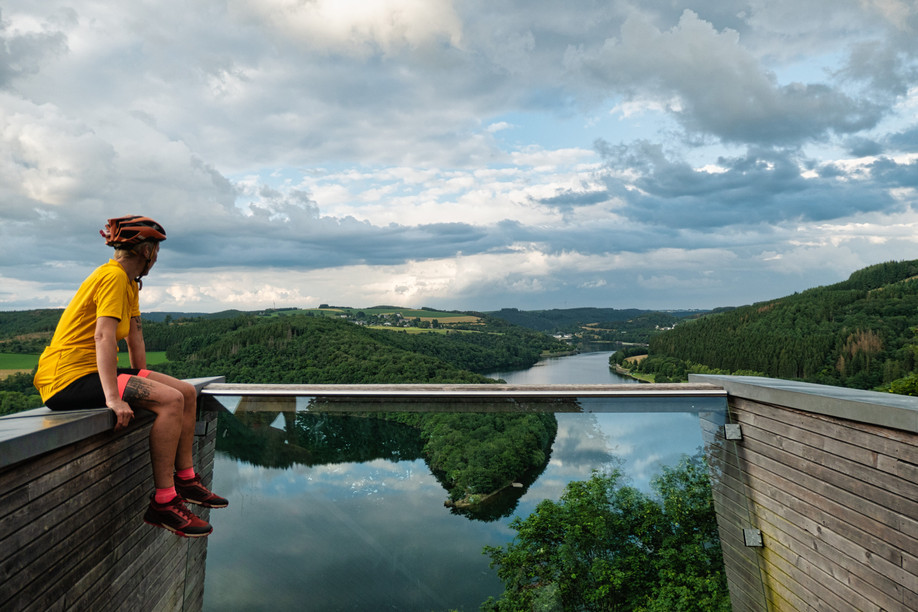 Clarissa is pictured from the Belvedere overlooking the Upper Sûre Lake kewl.lu