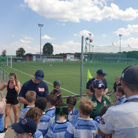 Rugby Club Luxembourg junior players prepare to take the field ahead of their game. Photo: Tony Whitehall