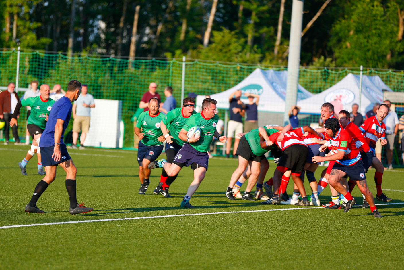 Rugby Club Luxembourg veterans play a friendly game at the club’s stadium in Cessange.  Photo: Craig Griffiths
