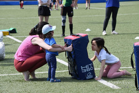 Participants in the Lëtzebuerg Rugby Ladies Day, held at the Boy Konen sports field in Luxembourg-Cessange, 12 May 2024. Photo: RugbyEye/Rugby Club Luxembourg