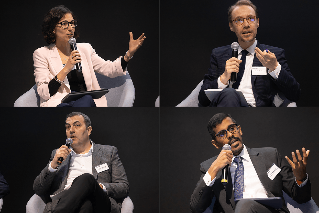 Delano attended the Momentum 2024 conference organised by Deloitte at their premises on 18 April 2024. Pictured: Nicoletta Centofanti (Luxembourg Sustainable Finance Initiative), Gunter Fischer (European Investment Bank), Borislav Kostadinov (Finance in Motion) and Srinath Komarina (Global Green Growth Institute). Photo: Guy Wolff/Maison Moderne. Montage: Maison Moderne