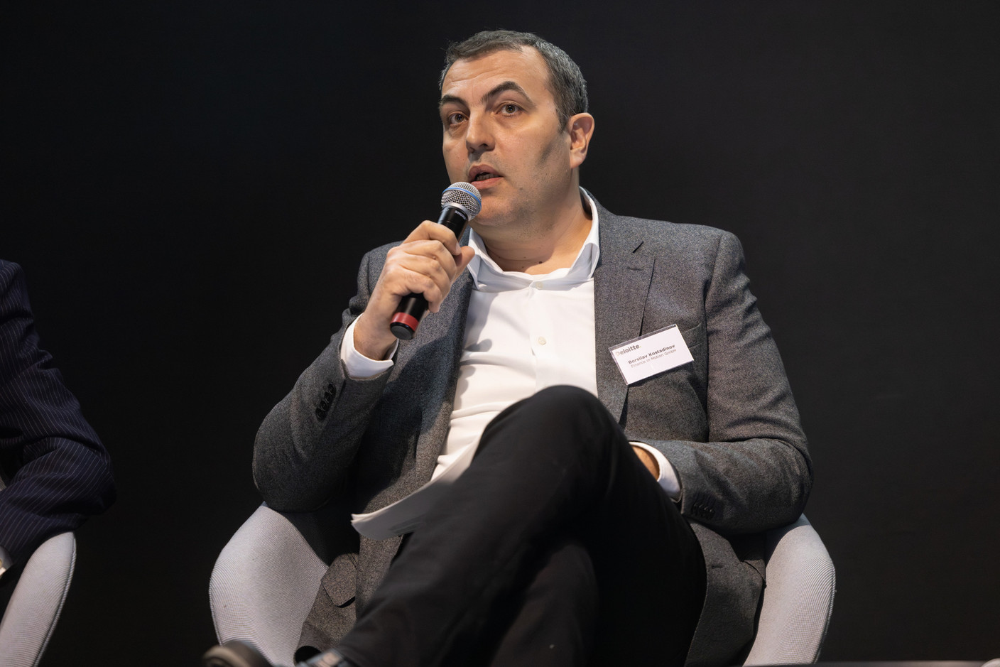 Borislav Kostadinov (Finance in Motion) spoke on the panel "Supporting economic growth beyond the EU” at Deloitte’s sustainable finance conference, 18 April 2024. Photo: Guy Wolff/Maison Moderne