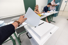 Voters cast ballots for the municipal elections in Esch-sur-Alzette, 11 June 2023. Photo: Guy Wolff/Maison Moderne