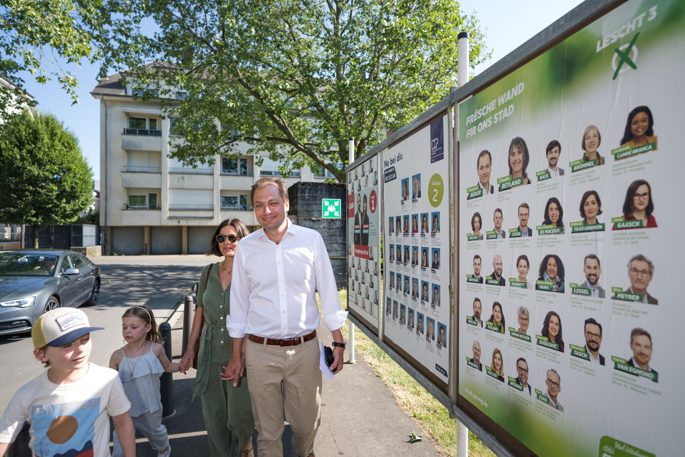 François Benoy, co-head of the Green party list in Luxembourg City, votes in municipal elections, 11 June 2023. Photo: Nader Ghavami