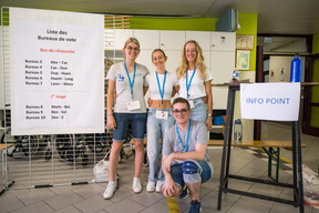 Election workers are seen at a polling station in Ettelbruck, 11 June 2023. Photo: Nader Ghavami