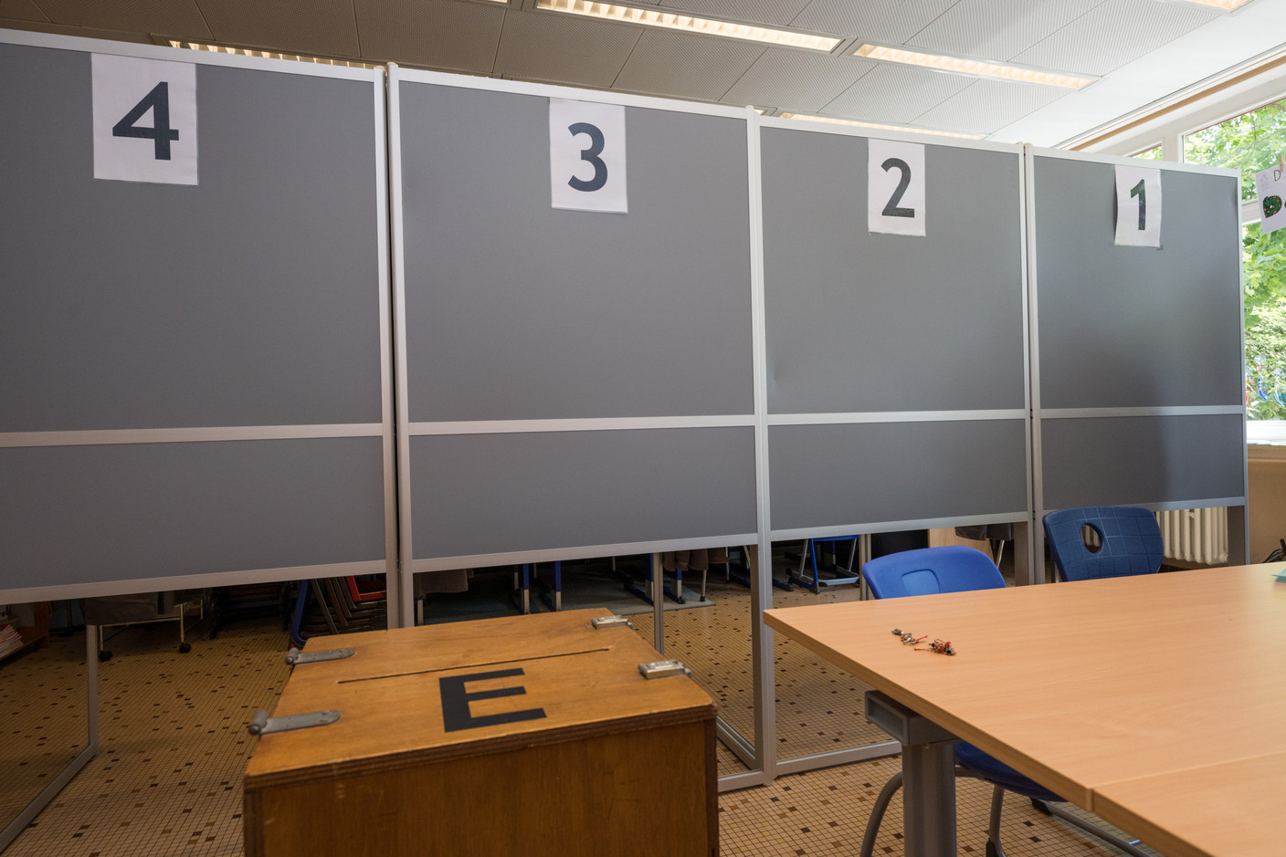 Polling place in Ettelbruck, seen during municipal elections, 11 June 2023. Photo: Nader Ghavami