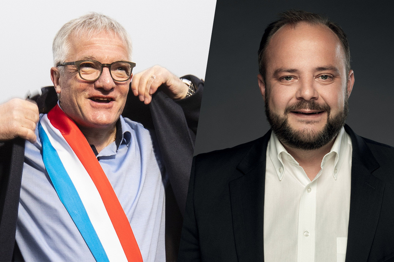 À Schifflange, Paul Weimerskirch (à gauche) devrait occuper le fauteuil de bourgmestre pendant deux ans avant de passer le témoin à Carlo Feiereisen. (Photos: Guy Wolff et LSAP/Montage Maison Moderne)