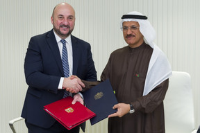 Étienne Schneider et  Sultan Bin Saeed Al Mansoori, ministre de l’Économie des Émirats arabes unis. (Photo: SIP / Jean-Christophe Verhaegen)