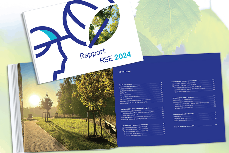 Transparency and proactivity are at the heart of this report, which reflects the concrete actions implemented in relation to the environment, internal social issues and societal challenges. Photo: Schroeder & Associés