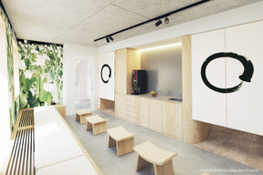 Vue de l’espace «lounge» zen. ((Illustration: Architecture & Urbanisme 21))
