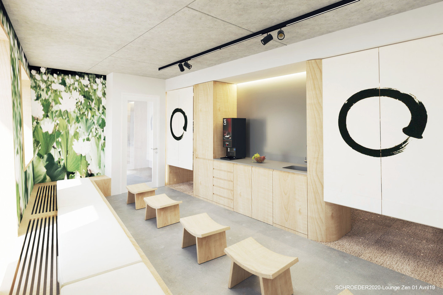 Vue de l’espace «lounge» zen. (Illustration: Architecture & Urbanisme 21)