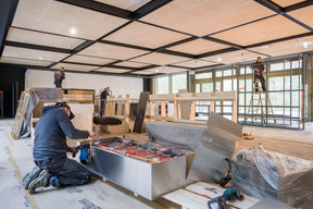 Vue de l’intérieur du bâtiment pendant le chantier d’aménagement. ((Photo: Raoul Somers))