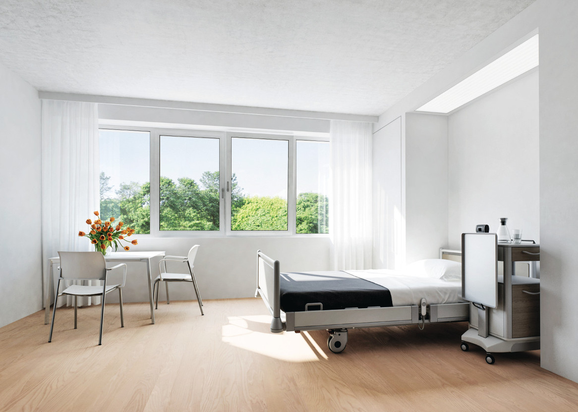 Schüco SmartActive - protection antimicrobienne longue durée pour les zones de bâtiments sensibles à l'hygiène. ©Schüco International KG