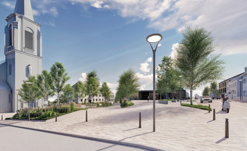 The village centre of Schuttrange redesigned by Metaform Architects. Photo: Metaform Architects