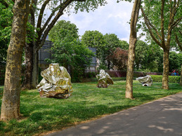 Wang Du's works are installed near the hospital.  (Photo: Lukas Roth)