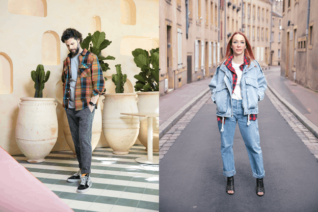 Jérémy Pastre et Laurren Prieur nous présentent un style carreaux. (Photo: Romain Gamba/Maison Moderne)