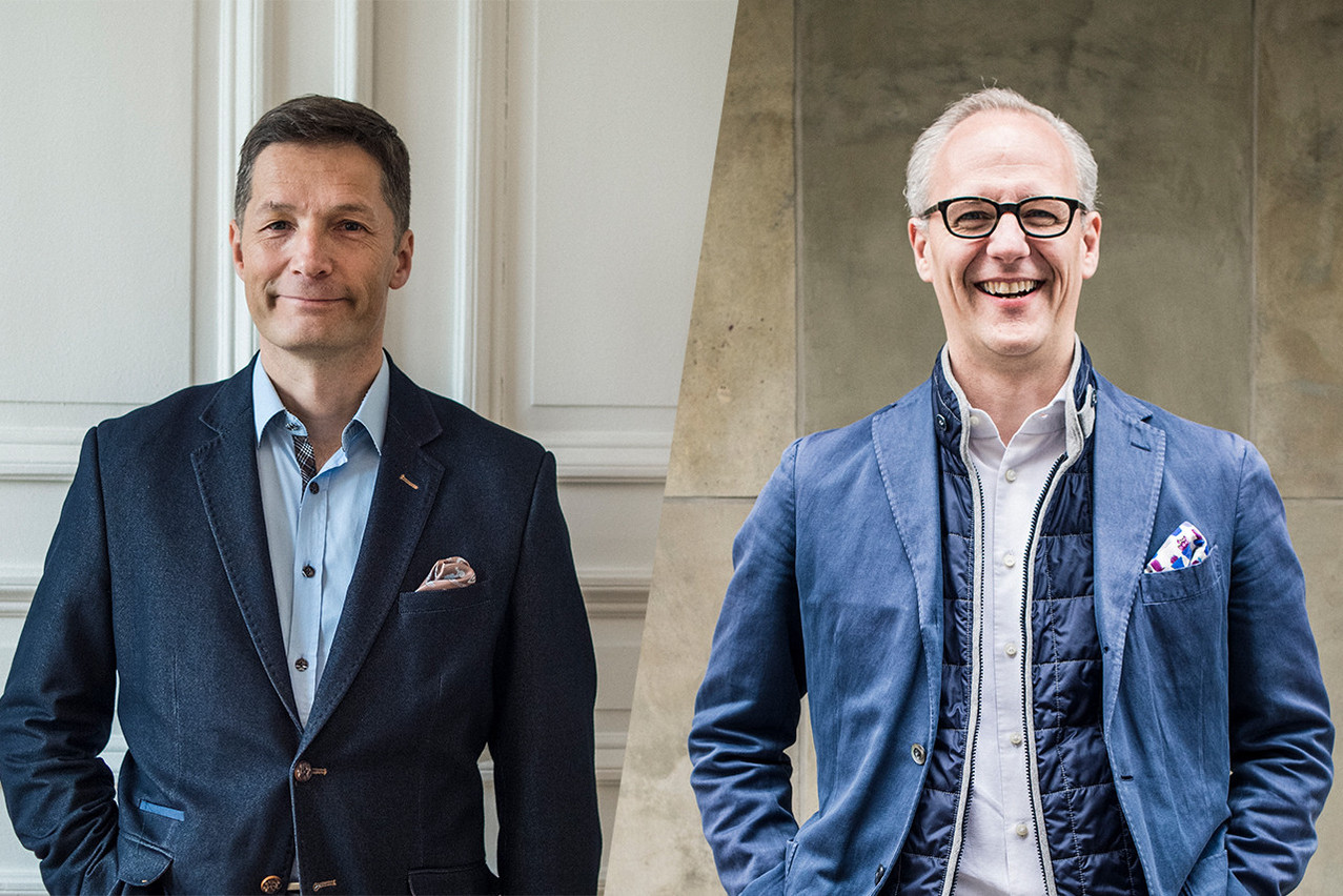 Alain Rodermann (left) and Jérôme Wittamer (right) are managing partners of Expon Capital. “If you combine [people in Luxembourg’s] deep understanding with a clear vision of the most effective solution to solve the problem and the ability to realise it, it can lead to the creation of highly efficient digital solutions,” Wittamer commented in a press release. Archive photos: Mike Zenari. Montage: Maison Moderne
