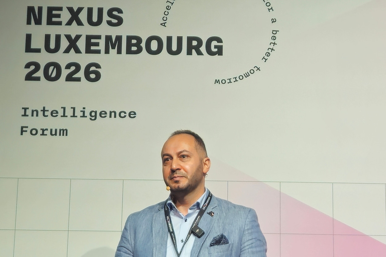 “The invisible infrastructure we are talking about is really about connectivity in space,” said Omar Qaise, Founder and CEO of OQ Technology, during a keynote on securing Europe’s future with sovereign D2D connectivity at Nexus Luxembourg 2026 on 11 June 2026. Photo: Paperjam