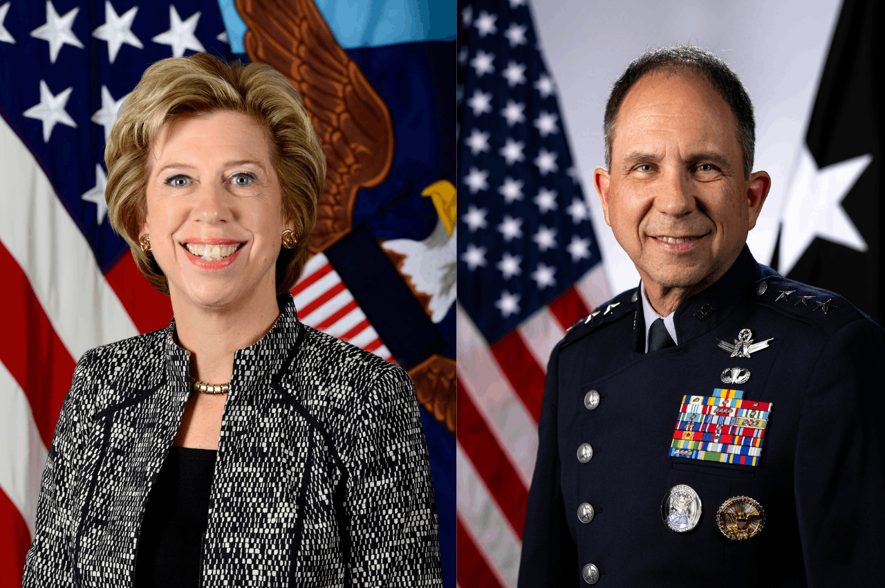 SES has appointed two new directors, Ellen Lord, former under-secretary of state for defence, and John Shaw, former deputy commander of the US Space Force. Photo: US Defense/US Space Force;  Montage: Maison Moderne
