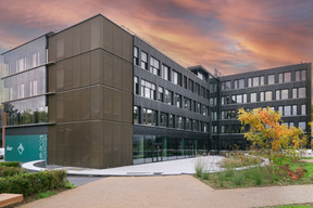 View of the rear façade of the Well22 building developed by IKO Real Estate. Photo: IKO Real Estate