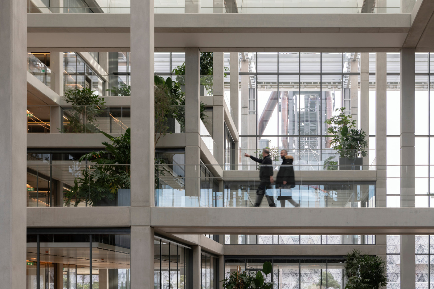 The atrium features a number of walkways and indoor terraces. Photo: Nigel Young