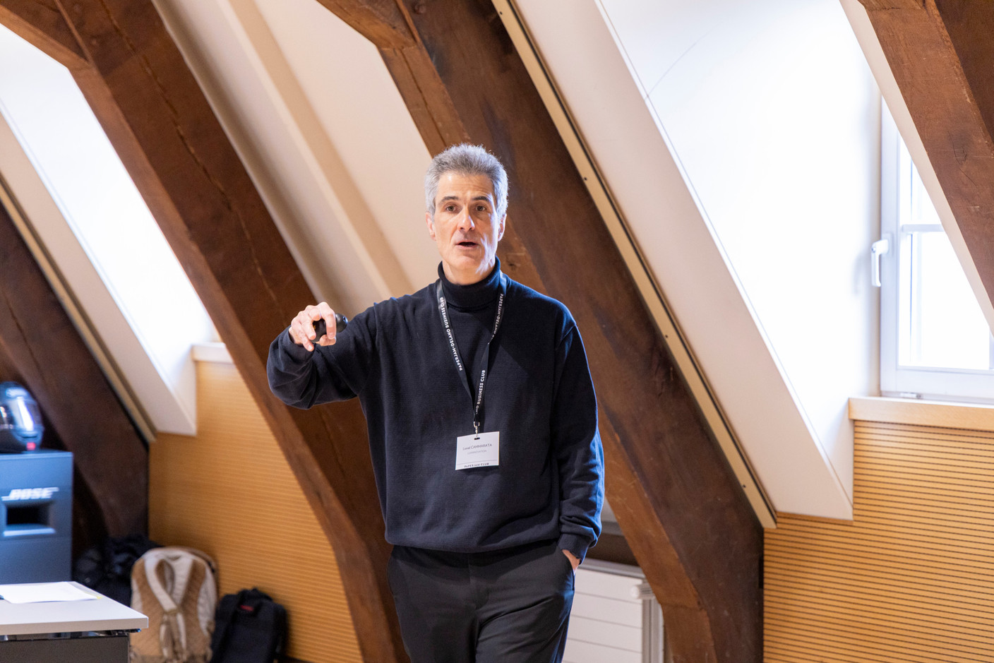 Lionel Cammarata (Luxinnovation) at the Paperjam Club’s Workshops Day, which took place at Neimënster Abbey on 6 May 2025. Photo: Matthieu Barbosa