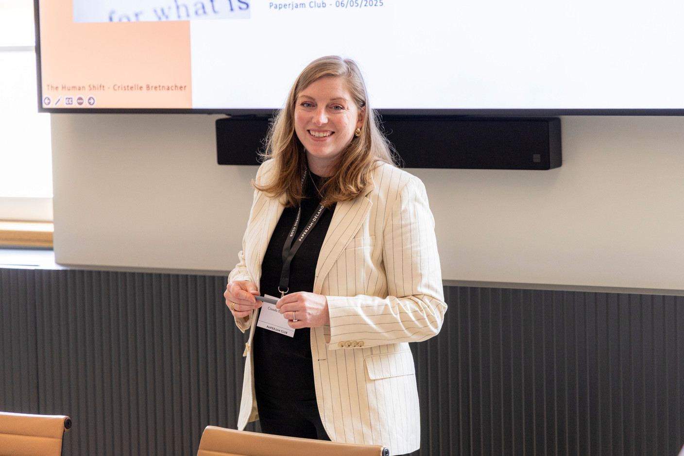 Cristelle Bretnacher at the Paperjam Club’s Workshops Day, which took place at Neimënster Abbey on 6 May 2025. Photo: Matthieu Barbosa