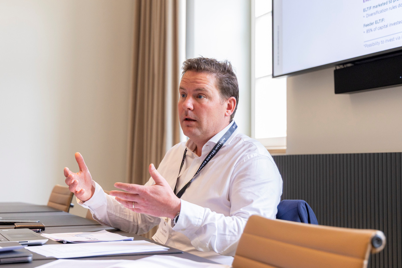 Yves Elvinger (Elvinger Hoss Prussen) at the Paperjam Club’s Workshops Day, which took place at Neimënster Abbey on 6 May 2025. Photo: Matthieu Barbosa