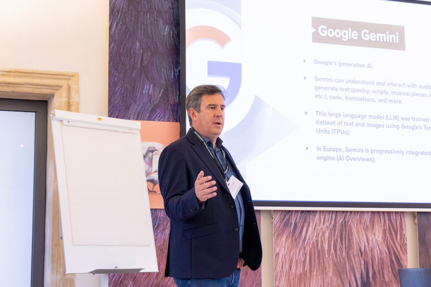 Gerald Claessens (Knowledge) at the Paperjam Club’s Workshops Day, which took place at Neimënster Abbey on 6 May 2025. Photo: Matthieu Barbosa