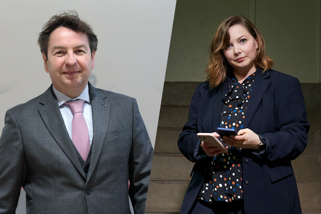 Luc Tapella is director of the Luxembourg Regulatory Institute (ILR); Sheila Becker is the head of network and information systems’ security at the ILR. Photo: Matic Zorman/Maison Moderne (left), Andrés Lejona/Maison Moderne (right). Editing: Maison Moderne