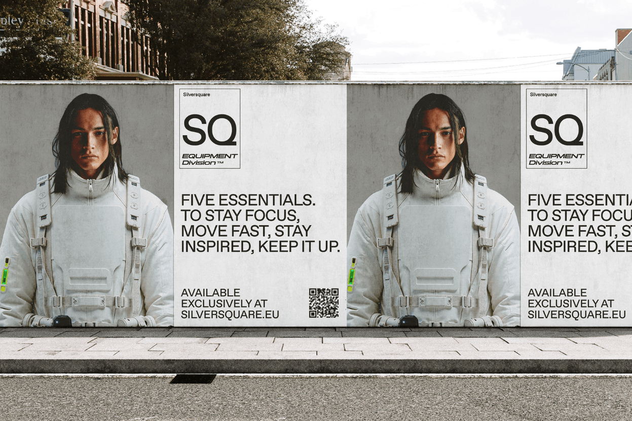 Silversquare is hijacking the codes of fashion-tech with its “SQ Equipment Division” campaign to promote its coworking spaces as equipment for entrepreneurs.  Photo: Benjamin Benichou x Substance