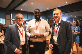 Joachim Herrmann (International School of Luxembourg), Yannick Muyovu and David Brown (Monex Europe) (Photo: Eva Krins/Maison Moderne)