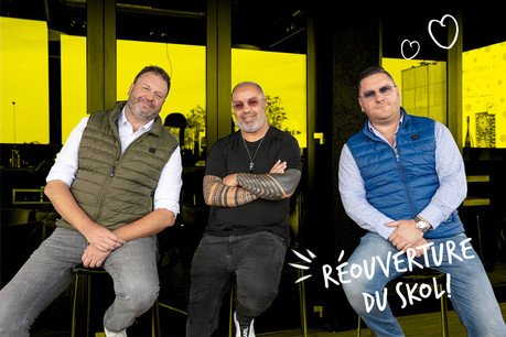 Sylvain Reiter, Kader et Micheli Moschetta feront renaître le Skol en mode «original» à Strassen d’ici début Octobre. (Design: Maison Moderne)