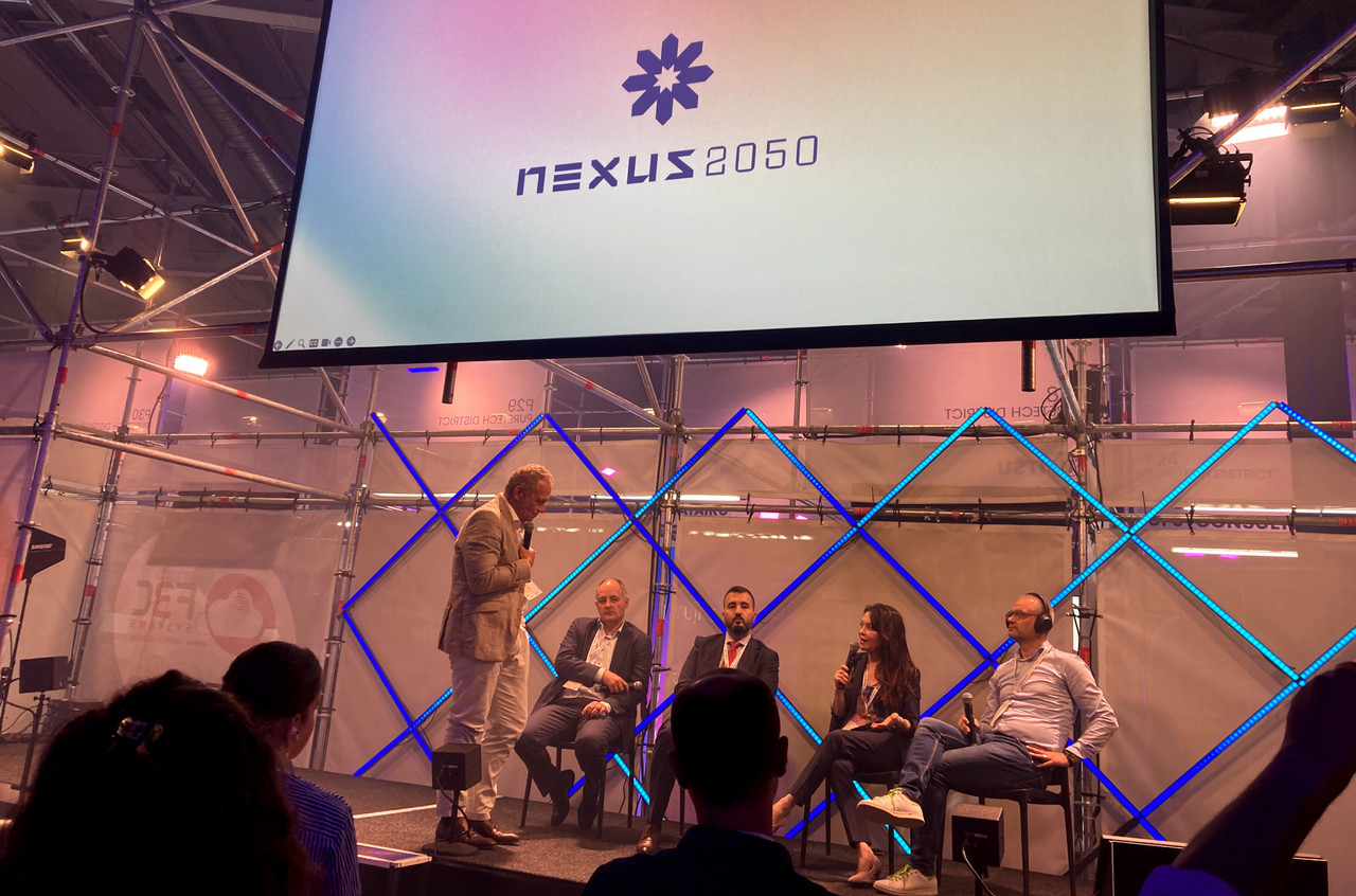After the individual presentations, a roundtable discussion was held with the speakers on the theme of the Smart City during the Nexus2050 technology conference, 27 June 2024. Photo: Paperjam