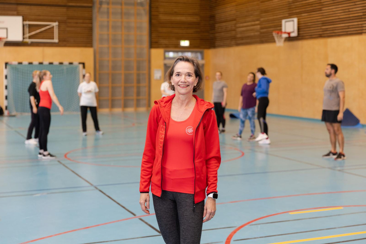 Annika Näslund, pictured here during a jympa session she runs at the EU School in Kirchberg Romain Gamba