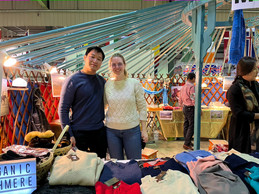 The Mongolian stand tempted shoppers with cashmere sweaters knits Delano.lu