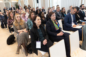 Maria Löwenbrück of Union Investment Luxembourg (on left in front visible row) is seen during Luxflag Sustainable Investment Week, 17 October 2023. Photo: Guy Wolff/Maison Moderne